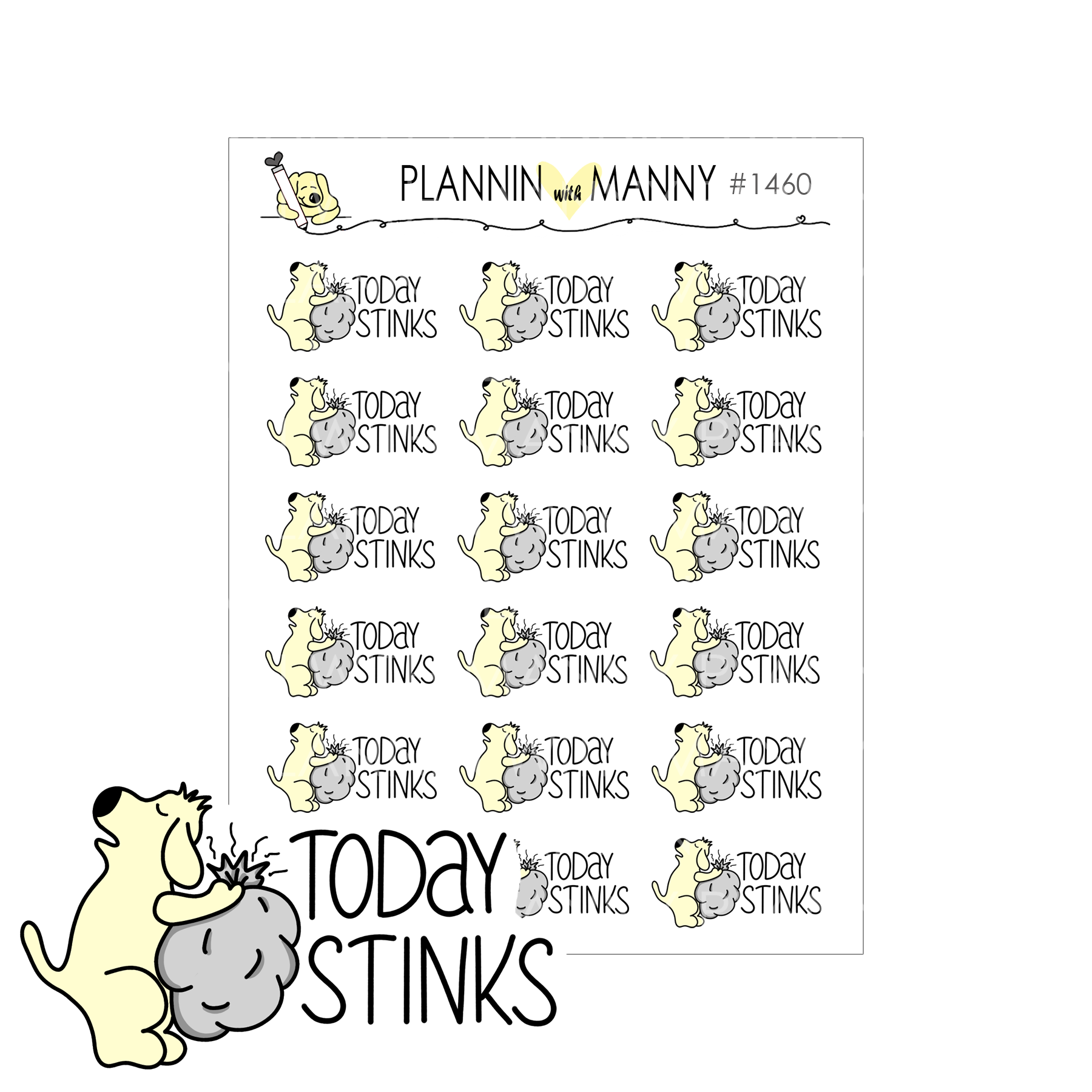 1460 Today Stinks Planner Stickers