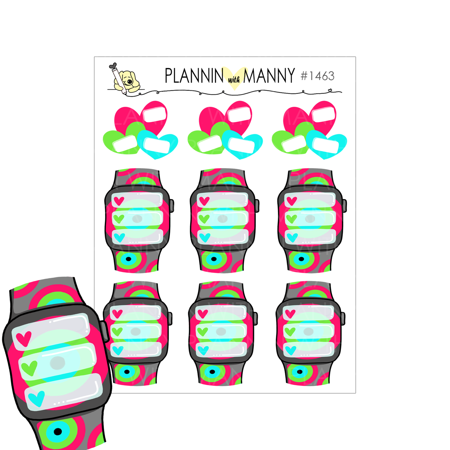 1463 Apple Watch Stats Planner Stickerrs