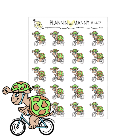 1467 Turtles Riding a Bike Planner Stickers