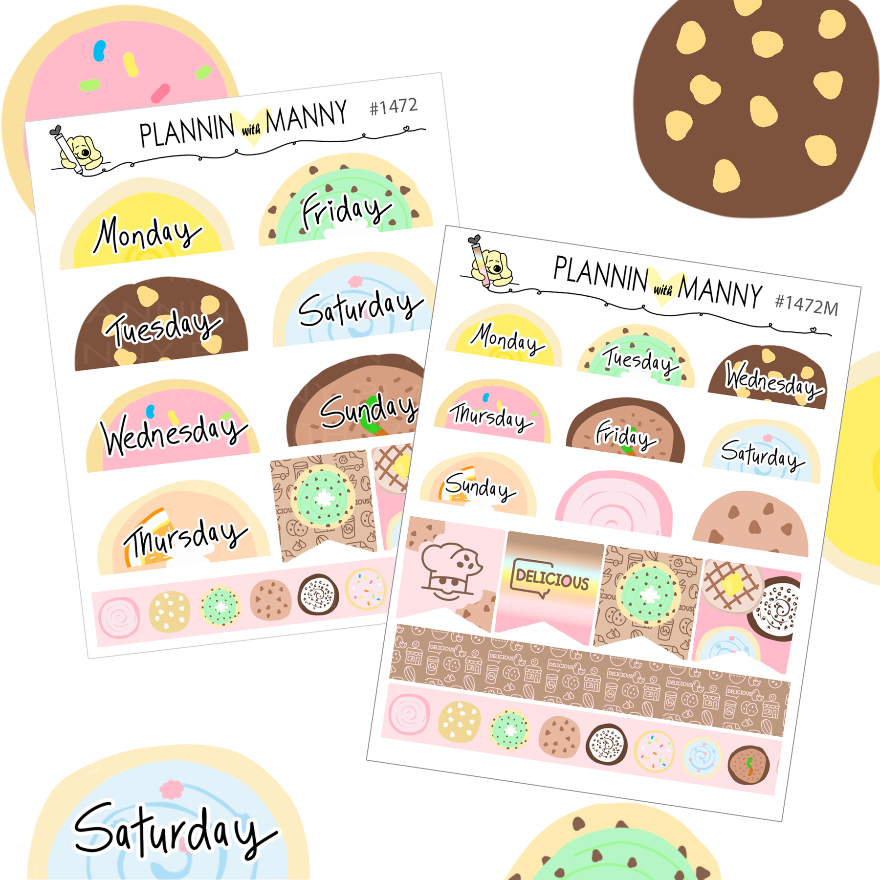 1472 & 1472M Crumbly Cookies Date Cover Planner Stickers – Plannin with ...
