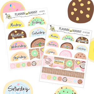 1472 & 1472M Crumbly Cookies Date Cover Planner Stickers