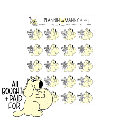 1475 Bought and Paid For Planner STickers