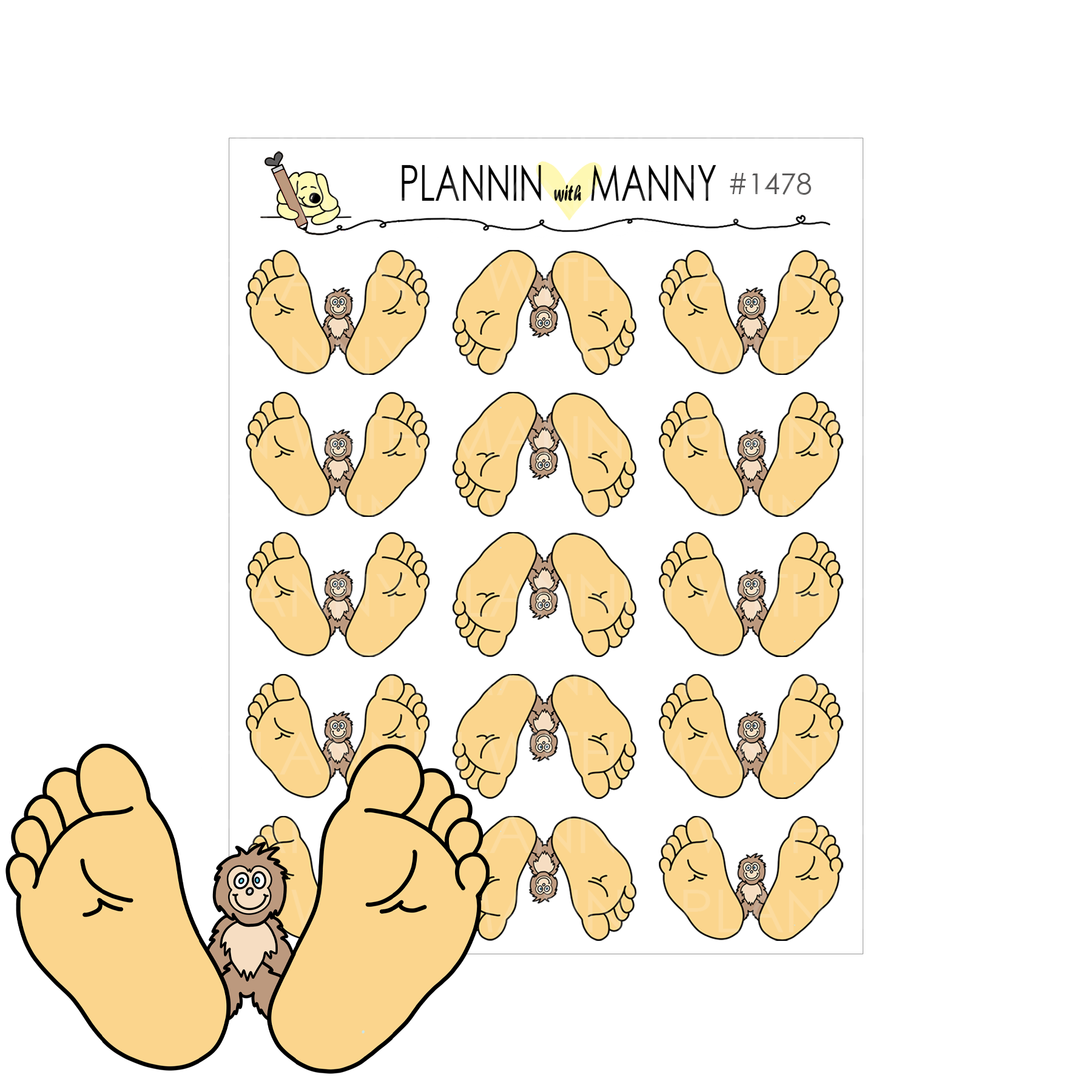 1478 Big Foot Planner Stickers