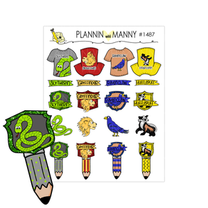 1487 Four Houses Deco Planner Stickers