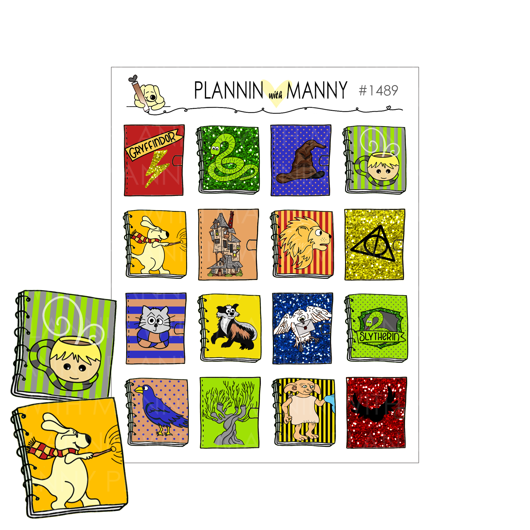 1489 Four Houses Planner -Planner Stickers