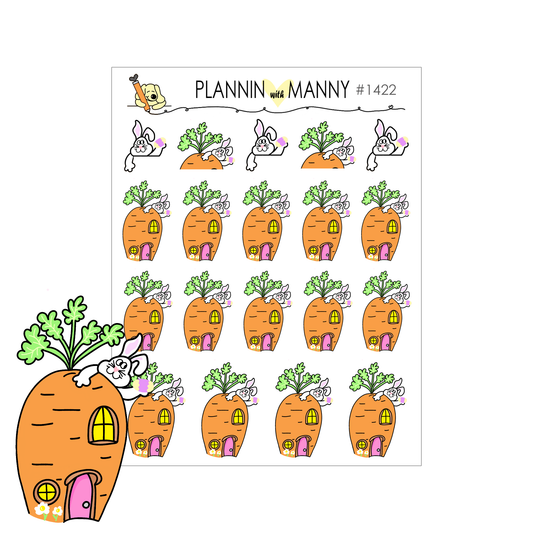 1422 Carrot House Planner Stickers