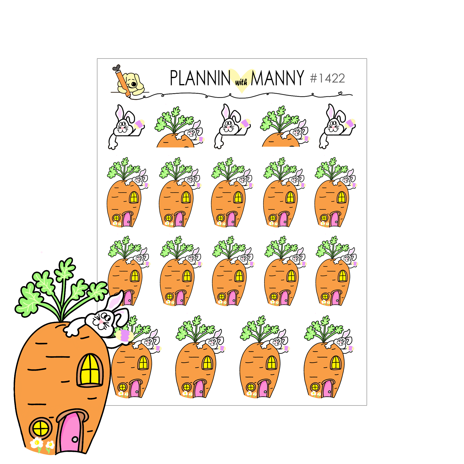 1422 Carrot House Planner Stickers
