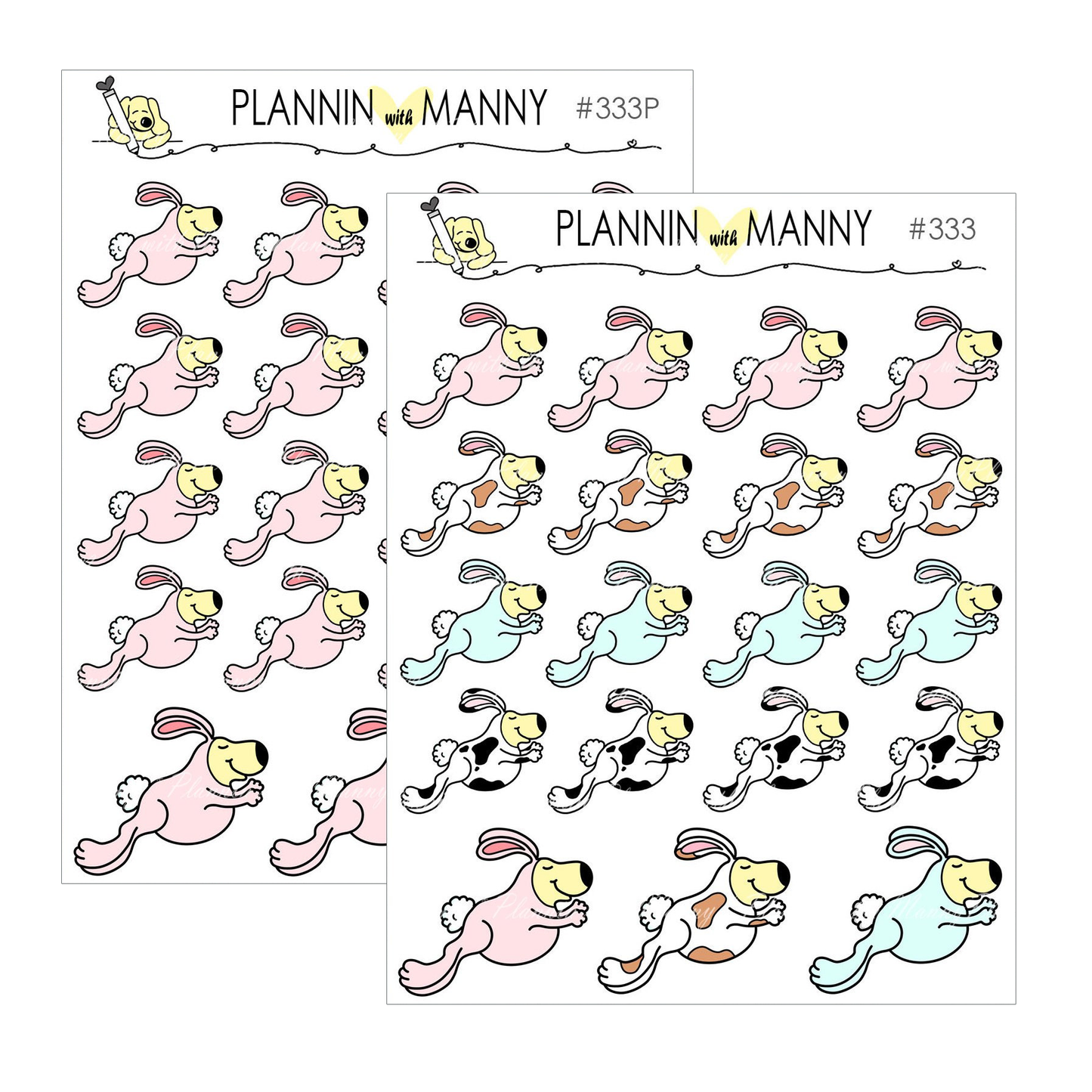 333 Hoppy Manny Bunny Planner Stickers