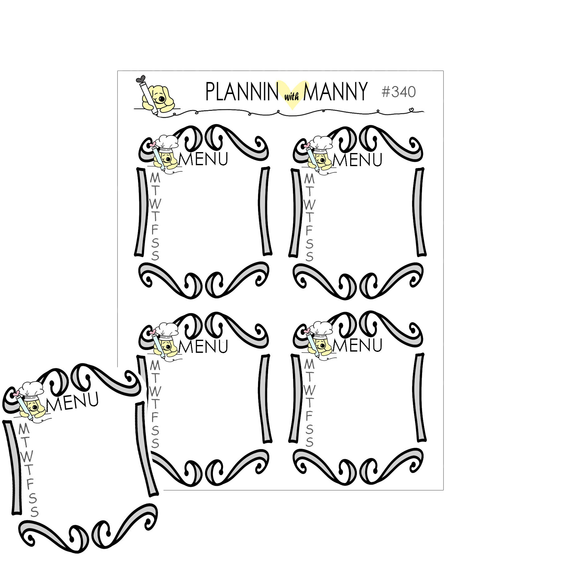 340 Menu Planner Stickers – Plannin with Manny