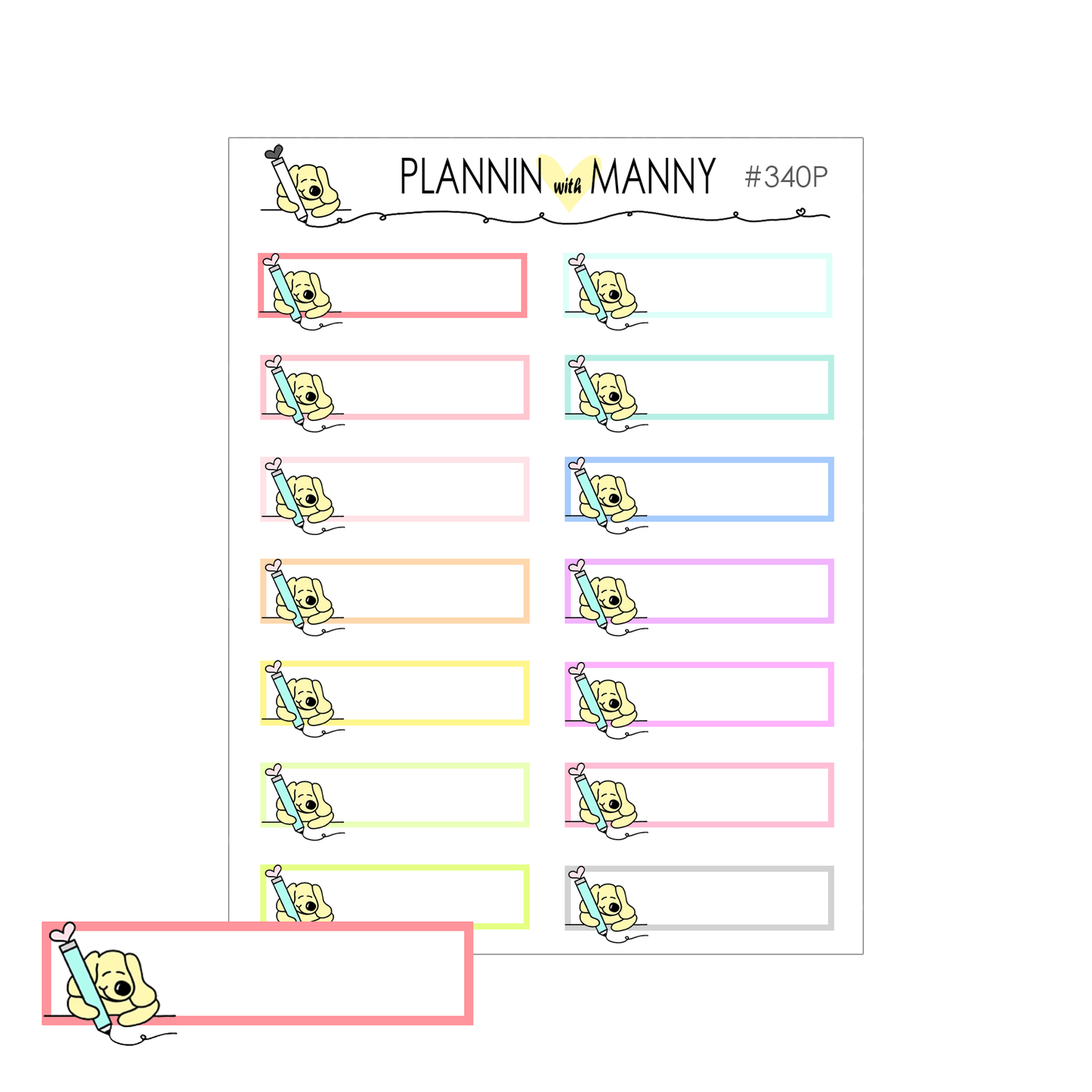 340P Manny Box Planner Stickers