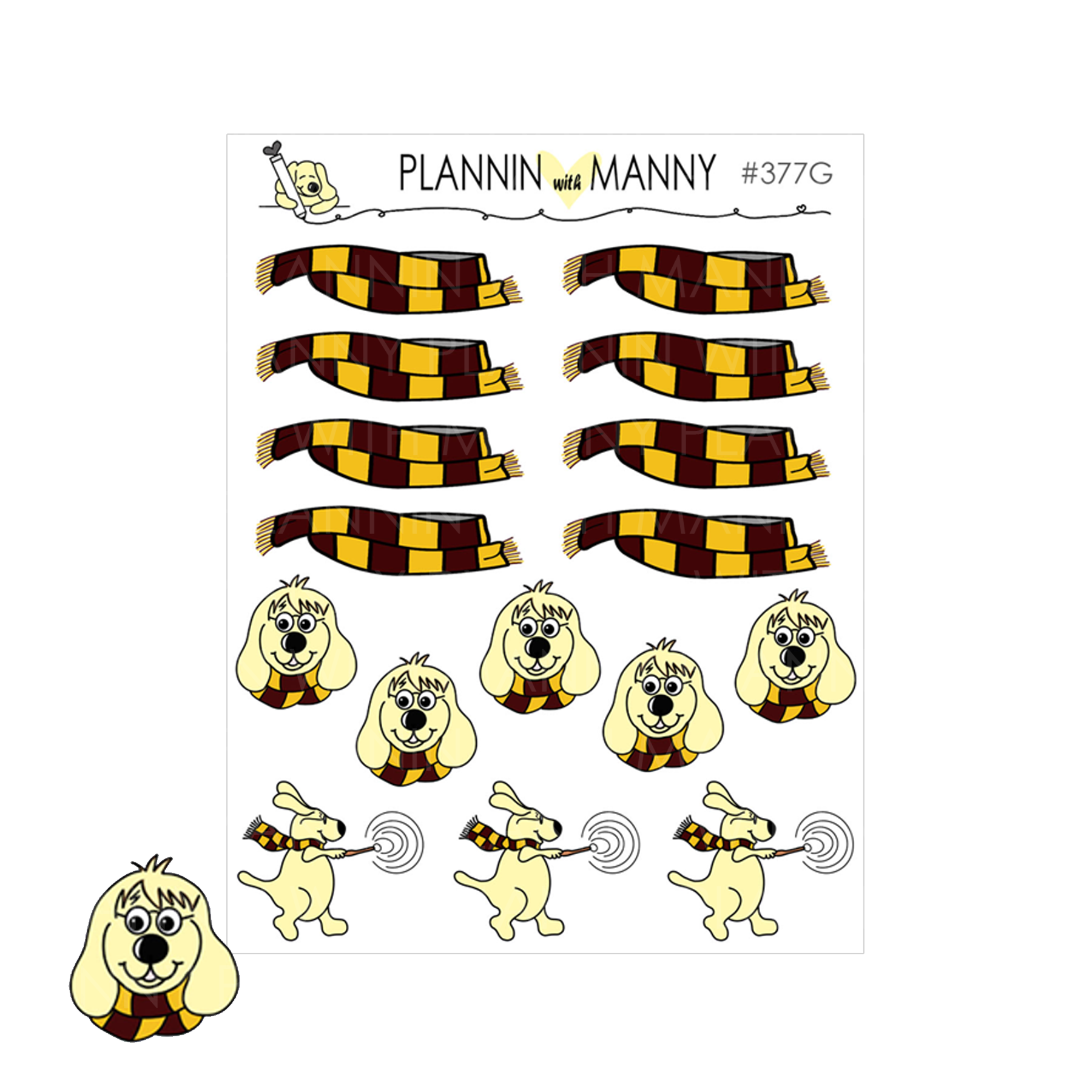 377G Gryffindor Scarf Headers and Deco Planner Stickers