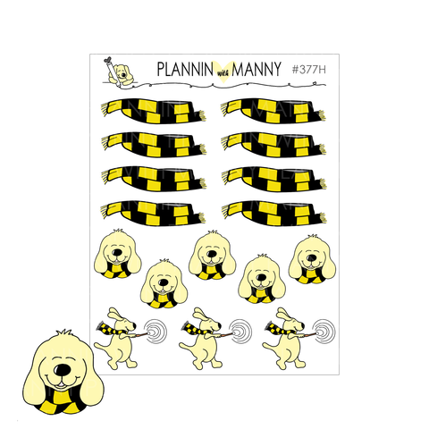 377H Hufflepuff Scarf Headers and Deco Planner Stickers