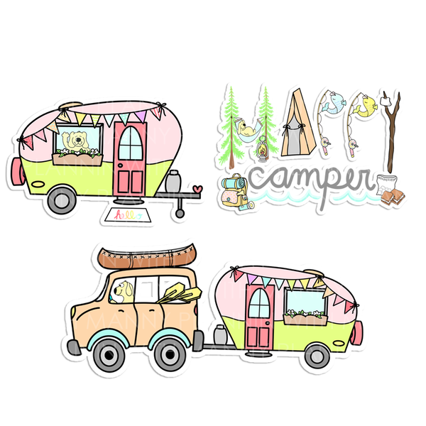 485 Happy Camper Planner Stickers