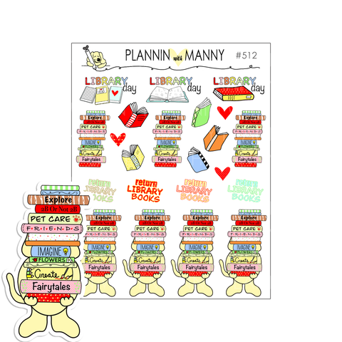 512 Library Planner Stickers
