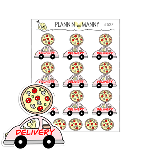527 Pizza Delivery Planner Stickers