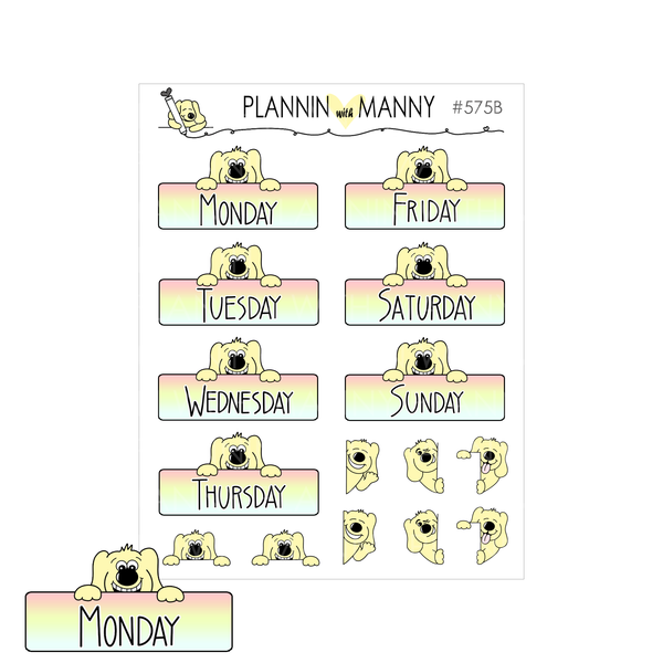 575 Manny Date Cover Planner Stickers