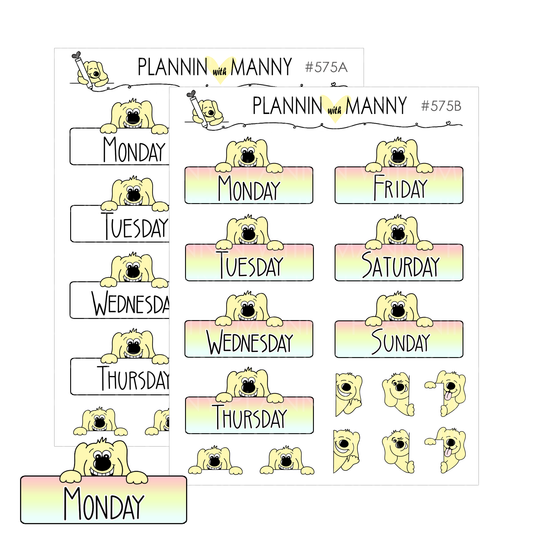 575 Manny Date Cover Planner Stickers