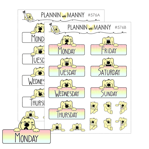 576 Moody Manny Date Cover Planner Stickers