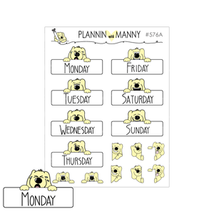 576 Moody Manny Date Cover Planner Stickers