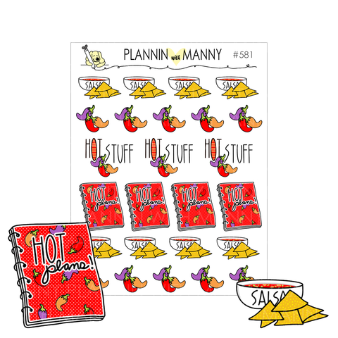 581 Hot Plans Planner Stickers - Taco Life Collection