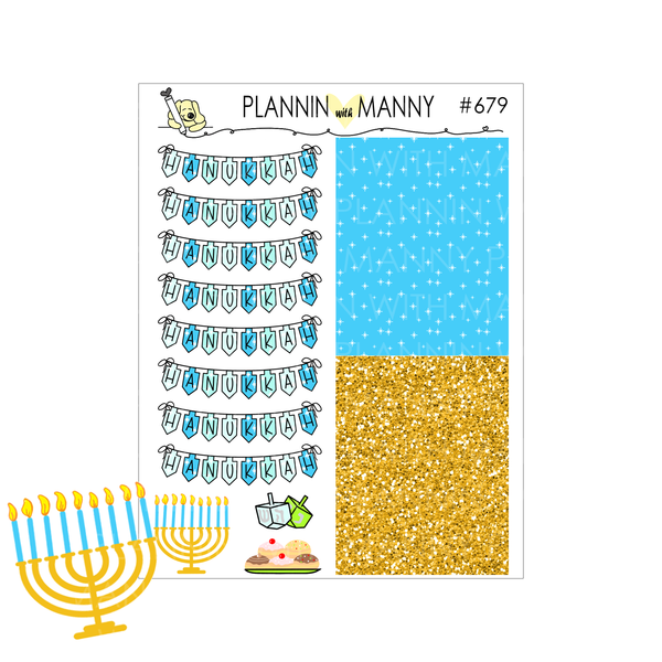 Mk124 ABC VERTICAL MINI Weekly Kit- Happy Hanukkah Collection