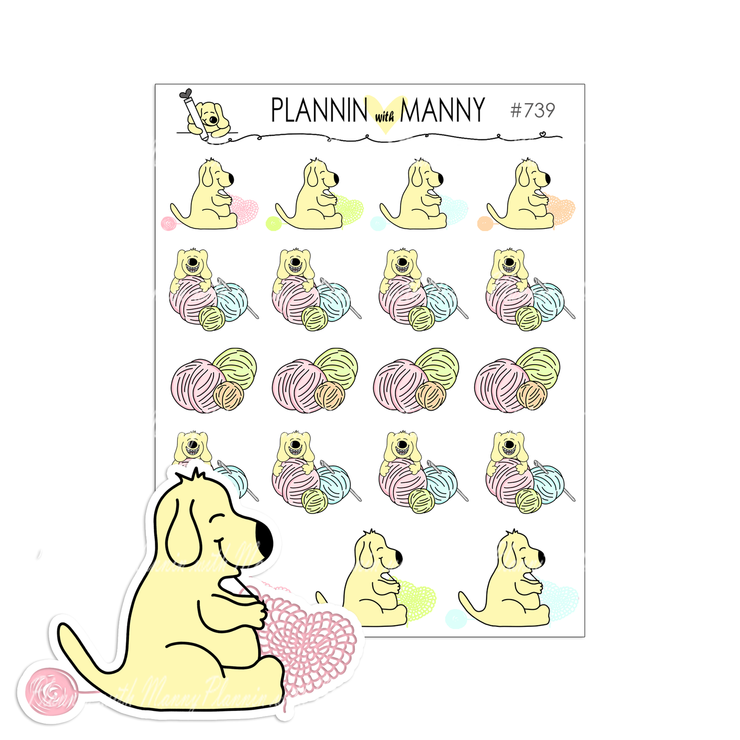 739 Crochet Planner Stickers