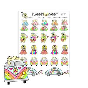 793 SUMMER OF LOVE CHARACTER Planner Stickers - Summer of Love