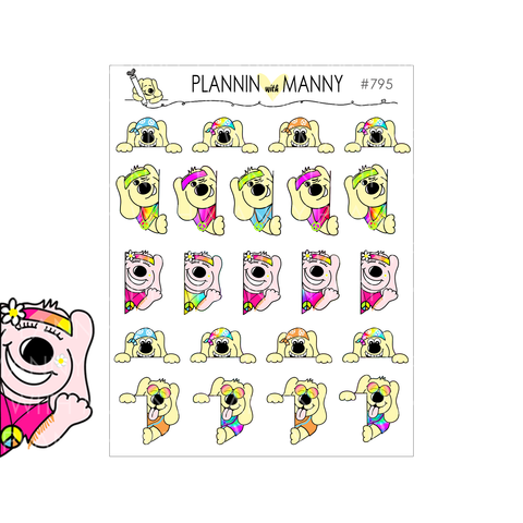795 HIPPY PEEK-A-BOO Planner Stickers - Summer of Love Collection