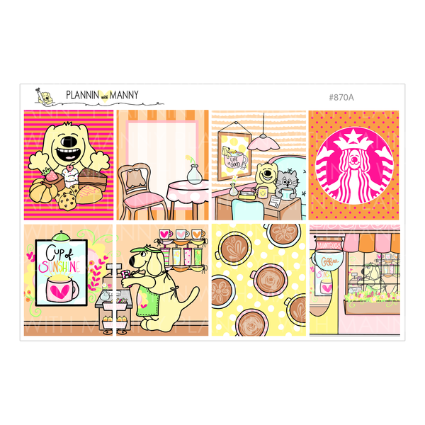 870 VERTCIAL Weekly Planner Stickers -Summertime Mannybucks Collection