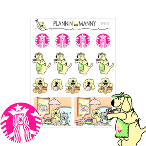 901 Summertime Mannybucks Character and Deco Planner Stickers