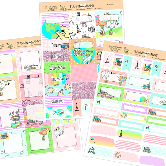 A1000 TPC ACADEMIC 5 & 7 Day Weekly Planner Kit - Day Dreamin Collection