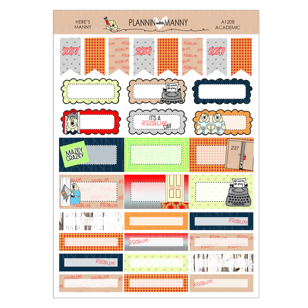 A120 TPC ACADEMIC 5&7 DAY Weekly Planner Kit - Here's Manny Collection
