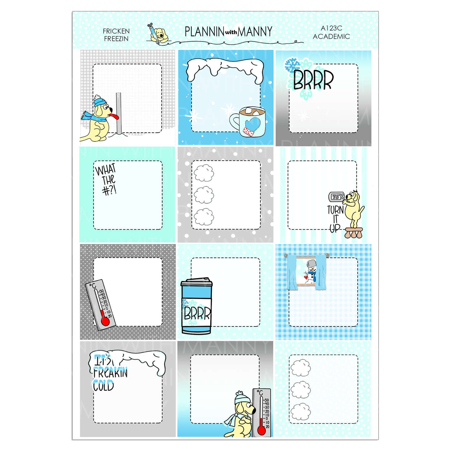 A123 TPC ACADEMIC 5 & 7 Day Weekly Planner Kit - Fricken Freezin Collection