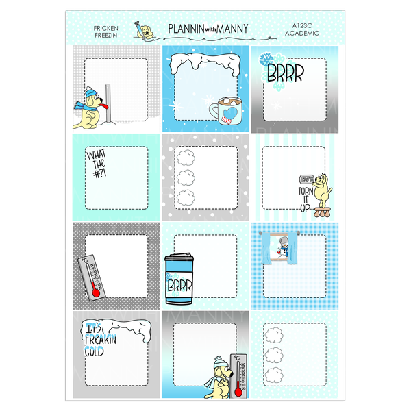 A123 TPC ACADEMIC 5 & 7 Day Weekly Planner Kit - Fricken Freezin Collection