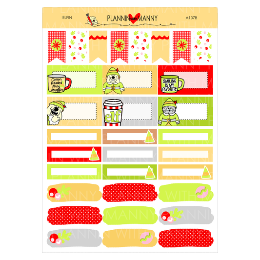 A137B Elfin 1.5" Wide Planner Stickers