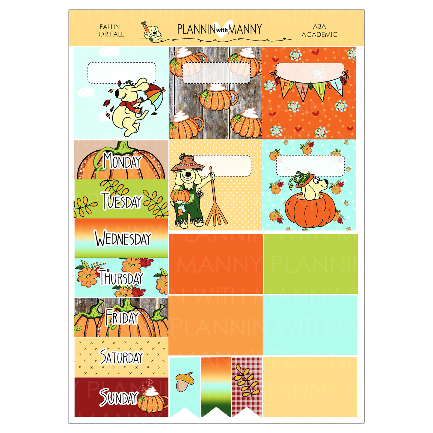 A3 TPC ACADEMIC 5 & 7 Day Weekly Planner Kit - Fallin for Fall Collection