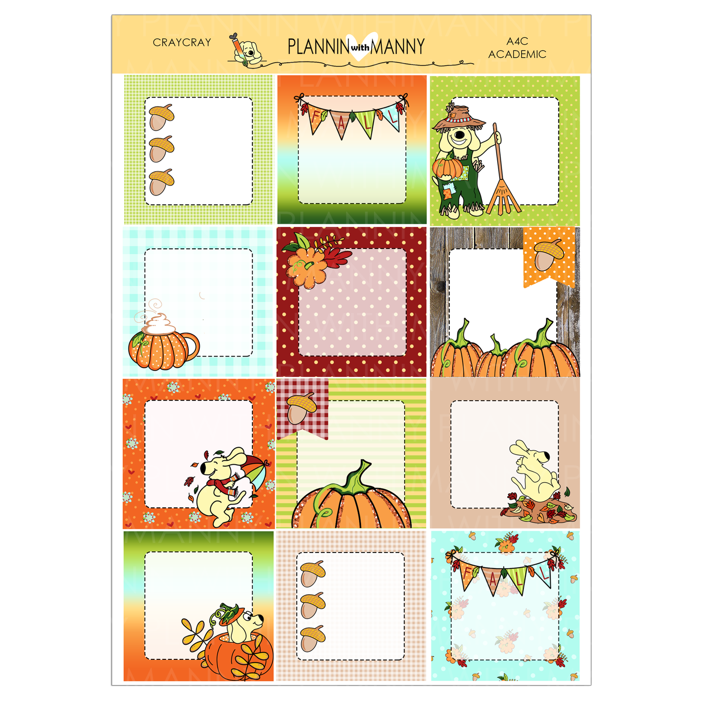 A3 TPC ACADEMIC 5 & 7 Day Weekly Planner Kit - Fallin for Fall Collection