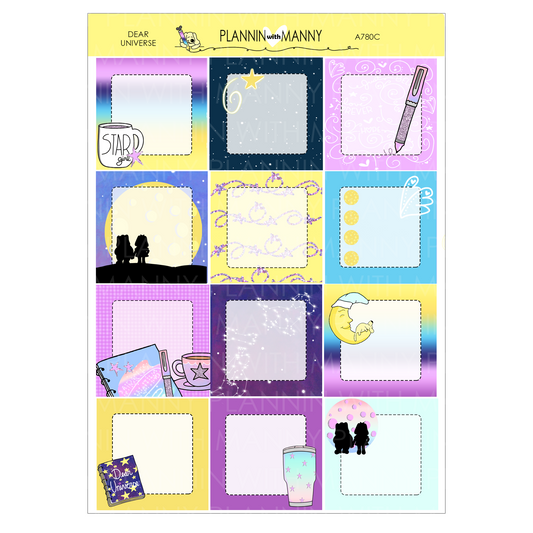 A780C Dear Universe 1.5" Square Planner Stickers