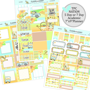 A890 TPC ACADEMIC 5&7 DAY Weekly Planner Kit - Sunnies Collection