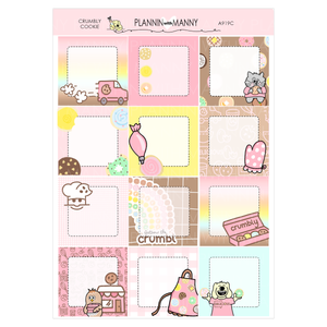 A919C Crumbly Cookie 1.5" Square Planner Stickers