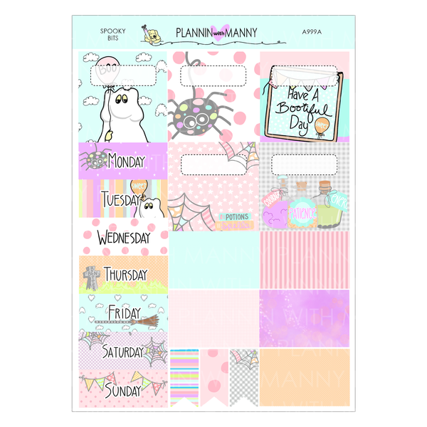 A999 TPC ACADEMIC 5&7 Day Weekly Planner Kit and Hybrid Planner - Spooky Bits Collection