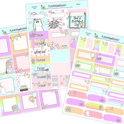 A999 TPC ACADEMIC 5&7 Day Weekly Planner Kit and Hybrid Planner - Spooky Bits Collection