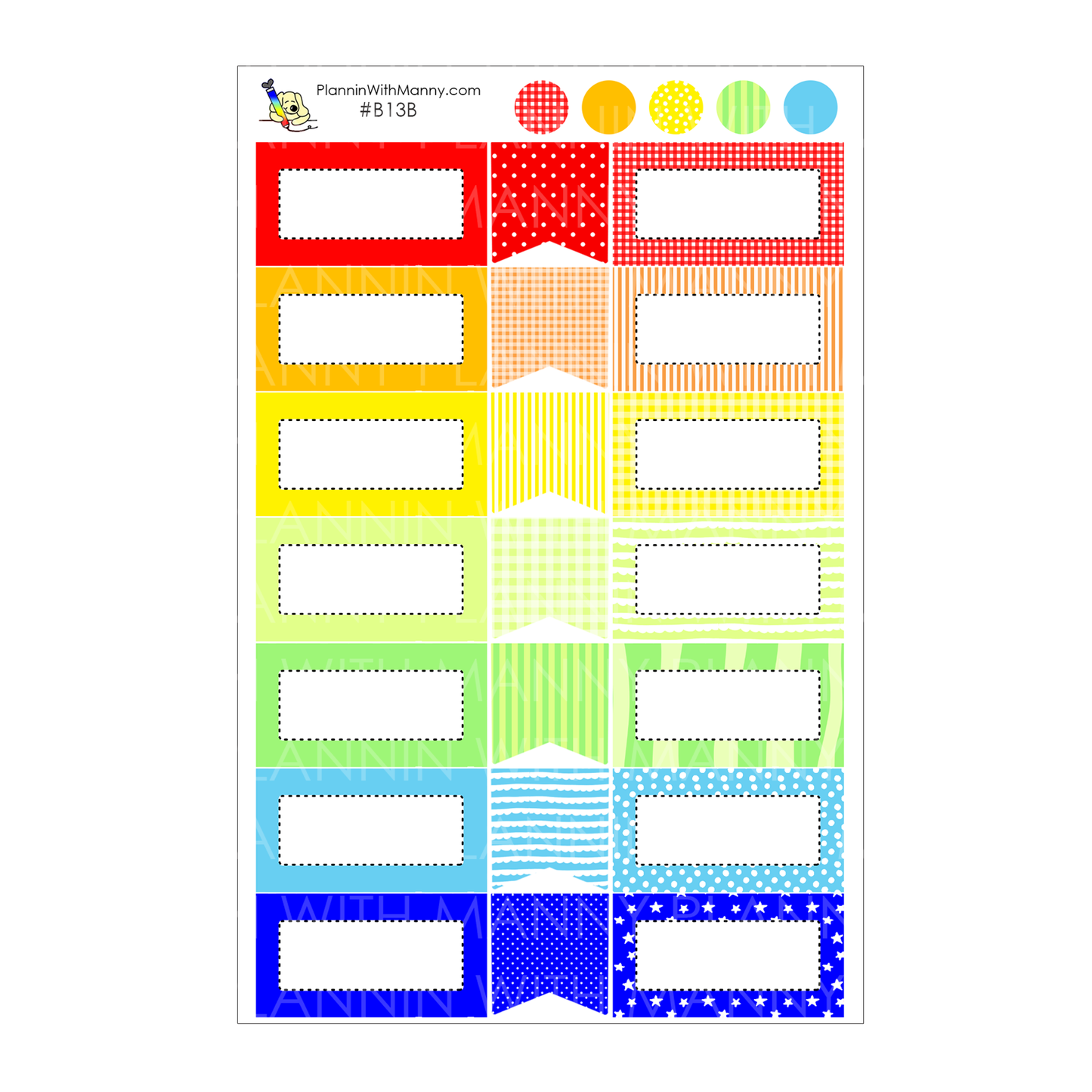 B13B Bright Boxes Planner Stickers