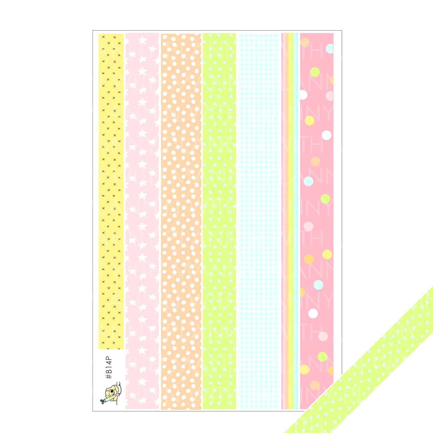 B14P Pastel Washi Planner Stickers