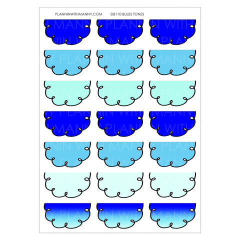 DB110 BLUES 1.5" Doodle Half Circle Planner Stickers