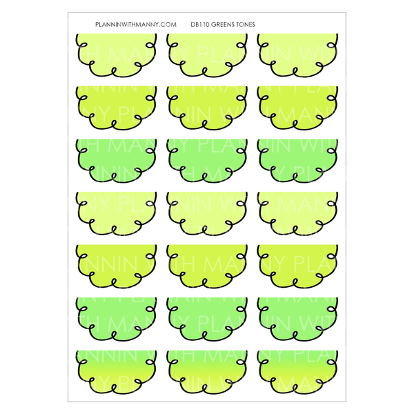 DB110 Doodle 1.5" Half Circle Planner Stickers