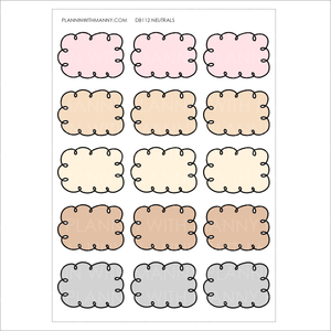 DB112 NEUTRAL 1.5" Doodle Half Box Planner Stickers