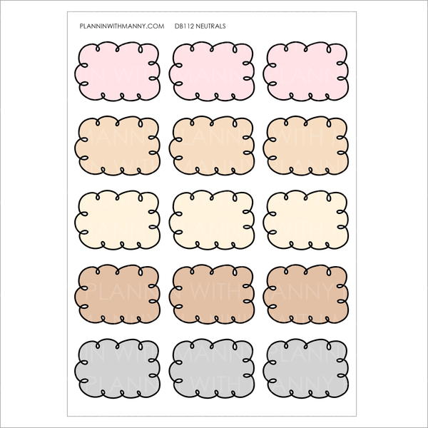 DB112 Doodle 1.5" Half Box Mixed Sheet Planner Stickers