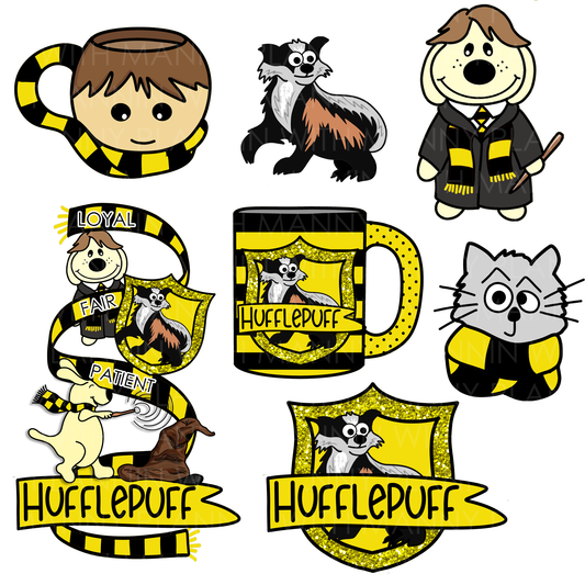 DB131 Hufflepuff Assorted Diecuts