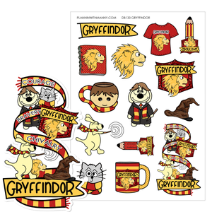 DB133 Gryffindor House Sticker Assortment- Large Deco Sheet
